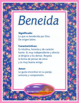 Significado del nombre Beneida