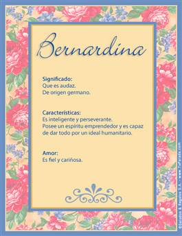 Significado del nombre Bernardina