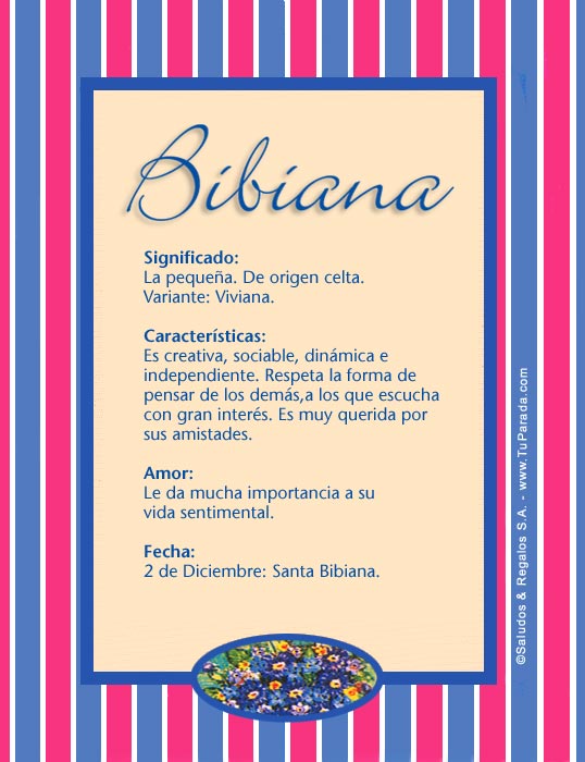 Tarjeta - Bibiana