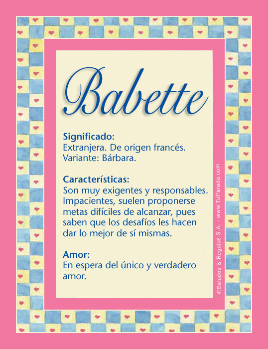 Tarjeta - Babette