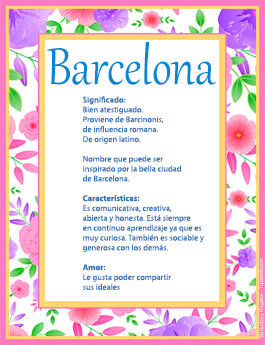 Significado del nombre Barcelona