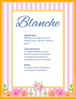 Significado del nombre Blanche