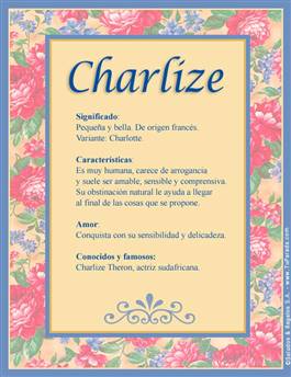 Significado del nombre Charlize