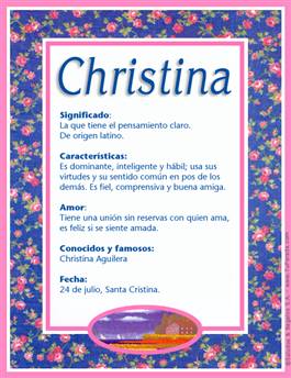 Significado del nombre Christina