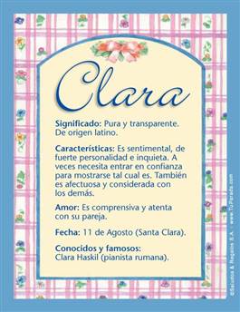 Significado del nombre Clara