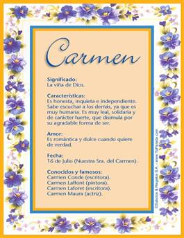 Nombre Carmen