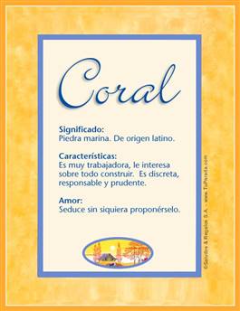 Significado del nombre Coral