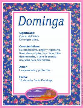 Significado del nombre Dominga