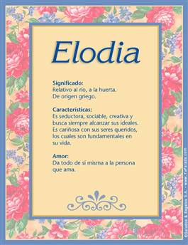 Significado del nombre Elodia