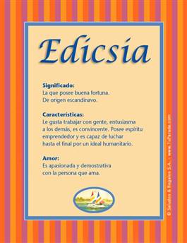 Significado del nombre Edicsia
