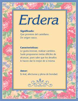 Significado del nombre Erdera