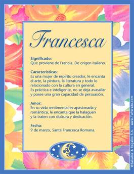 Significado del nombre Francesca