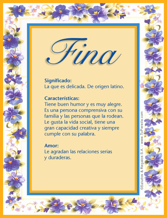 Tarjeta - Fina