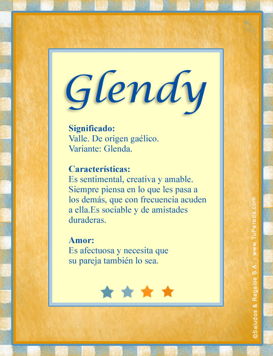 Tarjeta - Glendy