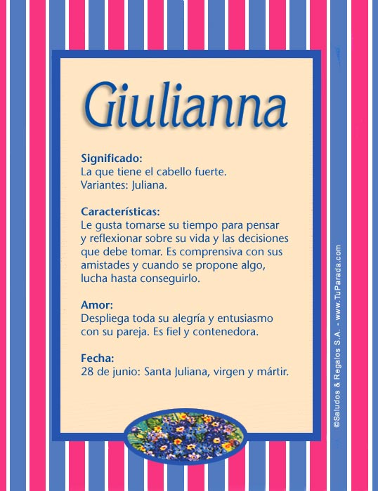 Tarjeta - Giulianna