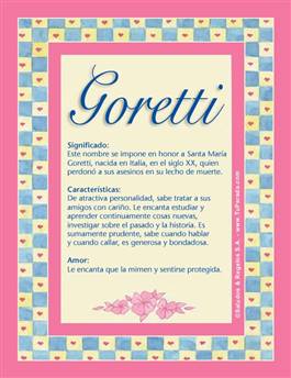 Significado del nombre Goretti
