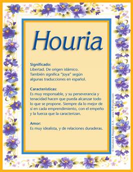 Significado del nombre Houria
