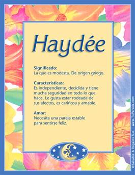 Significado del nombre Haydée