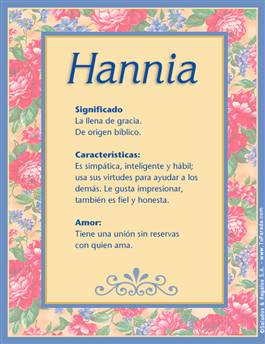 Significado del nombre Hannia