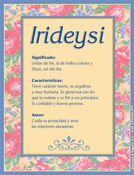 Significado del nombre Irideysi