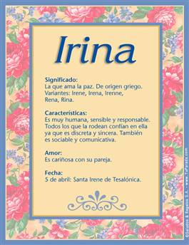 Significado del nombre Irina