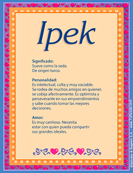 Significado del nombre Ipek