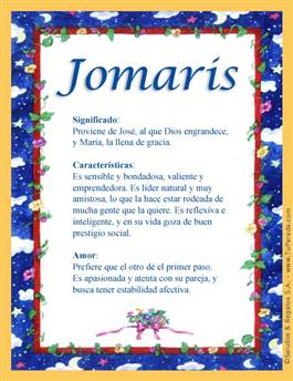 Significado del nombre Jomaris