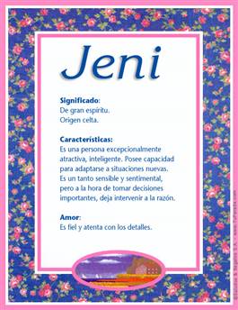 Significado del nombre Jeni