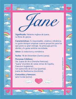 Significado del nombre Jane