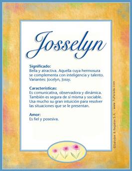 Significado del nombre Josselyn