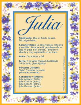 Nombre Julia