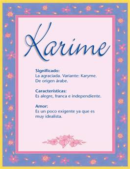 Significado del nombre Karime
