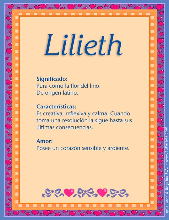 Nombre Lilieth, Imagen Significado de Lilieth