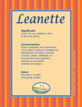 Significado del nombre Leanette