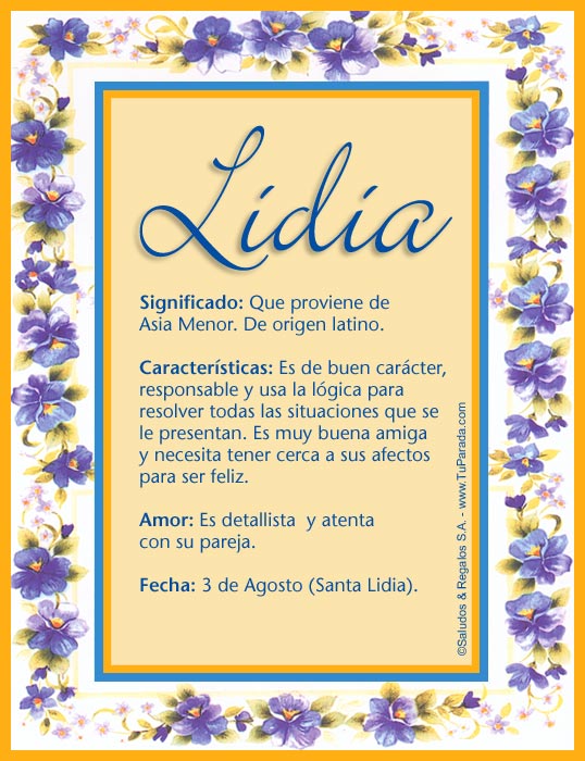 Nombre Lidia, Imagen Significado de Lidia