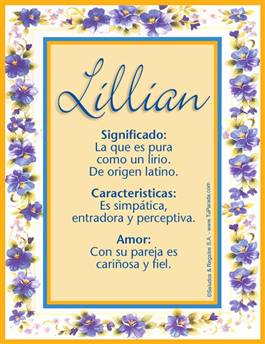 Significado del nombre Lillian