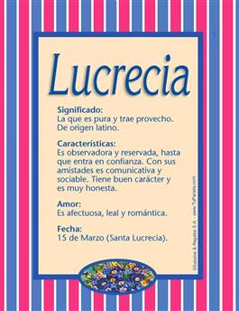 Significado del nombre Lucrecia