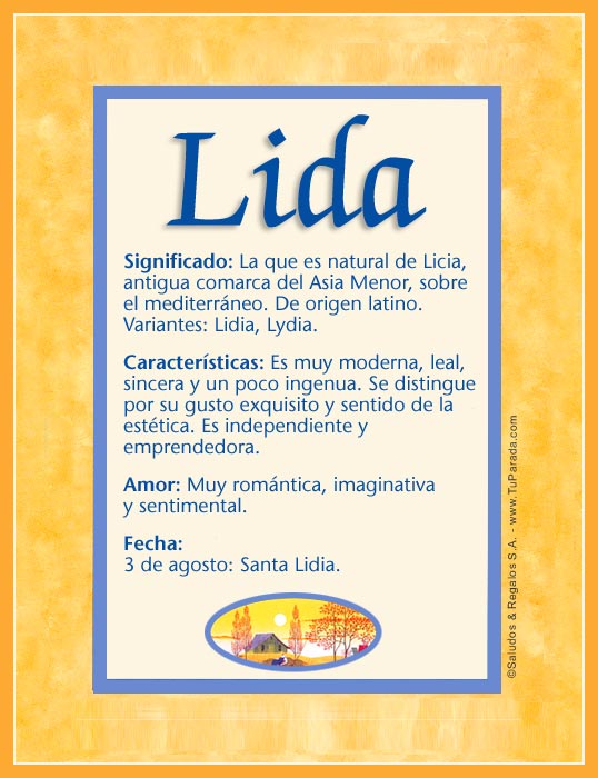 Nombre Lida, Imagen Significado de Lida
