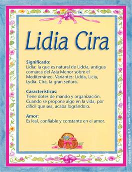 Significado del nombre Lidia Cira