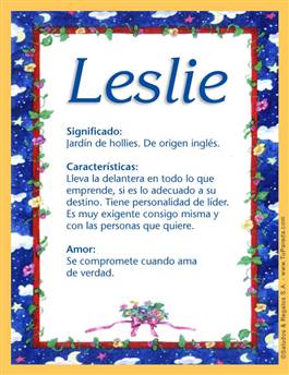 Significado del nombre Leslie