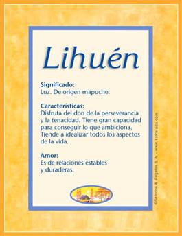 Significado del nombre Lihuén