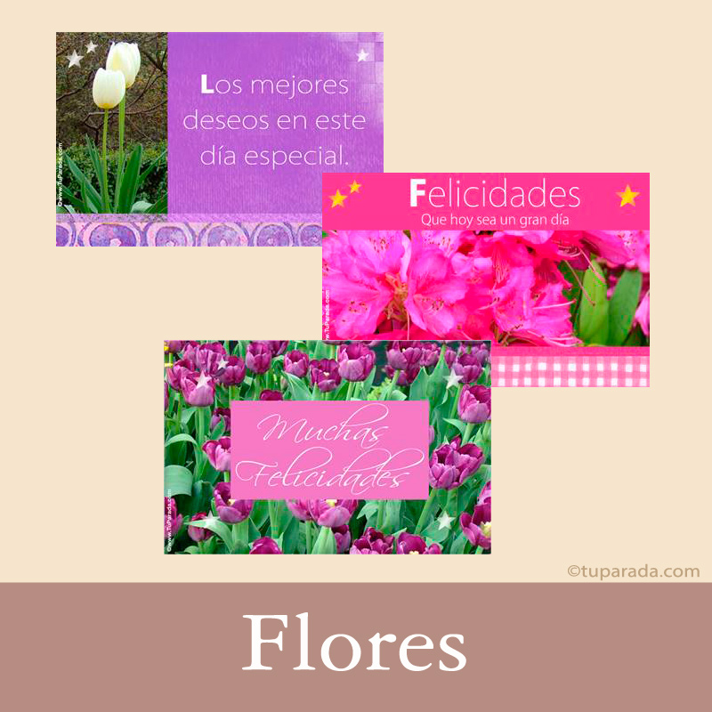 Tarjetas, postales: Flores