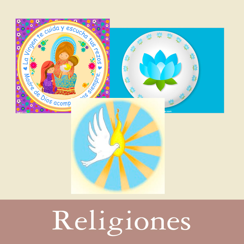 Tarjetas, postales: Religiones