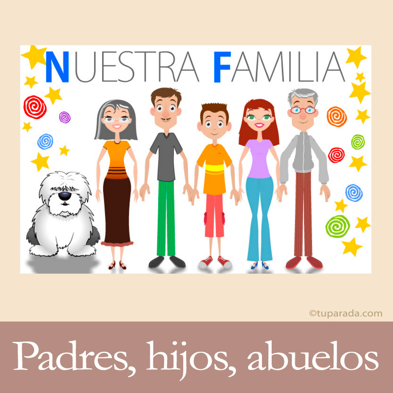 Tarjetas, postales: Padres hijos abuelos