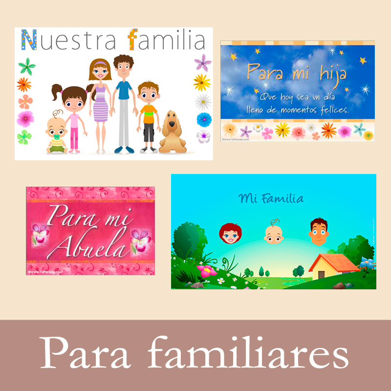 Tarjetas, postales: Familiares