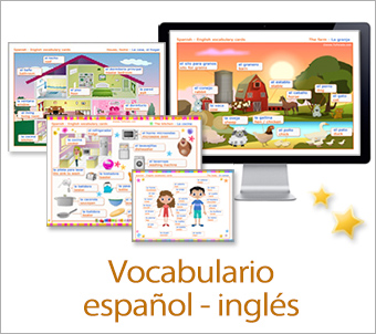 Tarjetas, postales: Vocabulario Español - Inglés