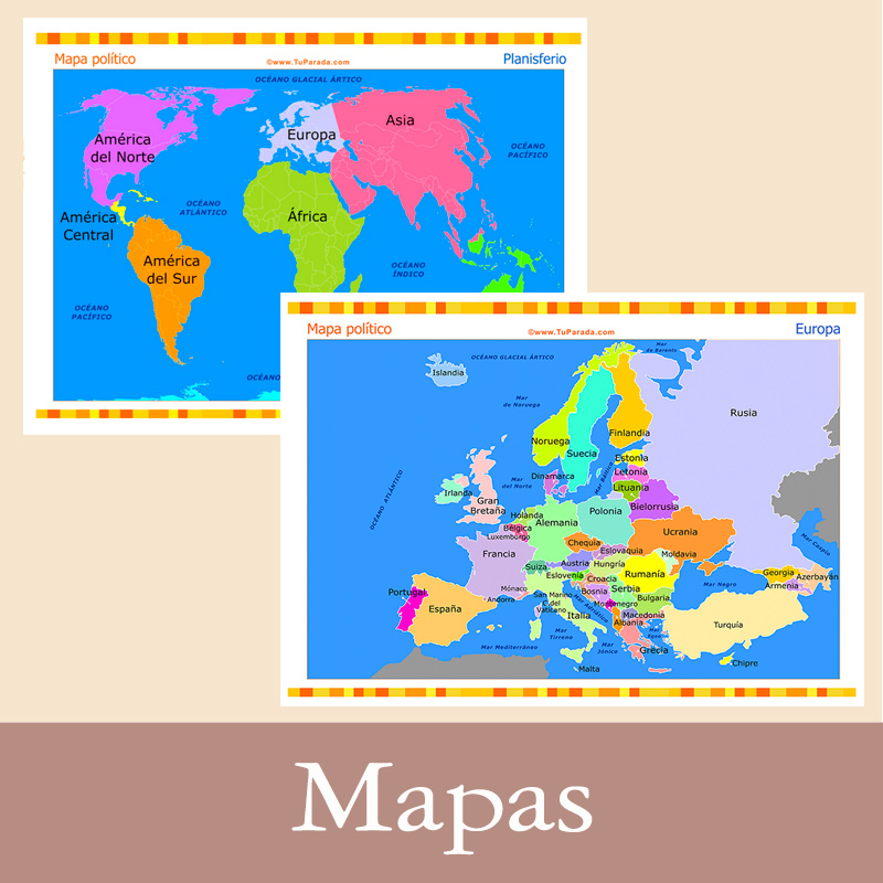 Tarjetas, postales: Mapas