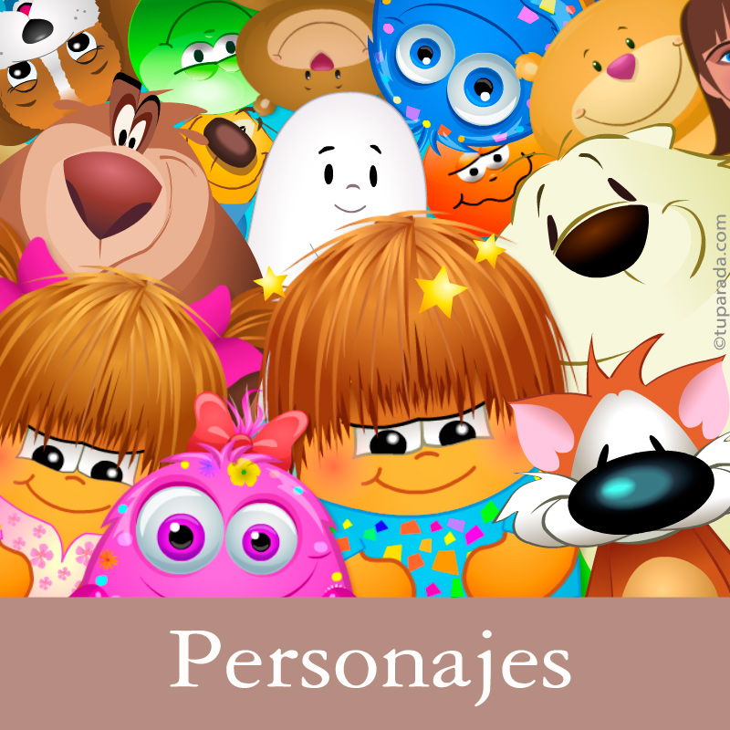 Tarjetas, postales: Personajes