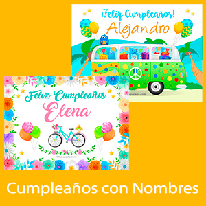 Tarjetas, postales: Feliz cumple con nombre