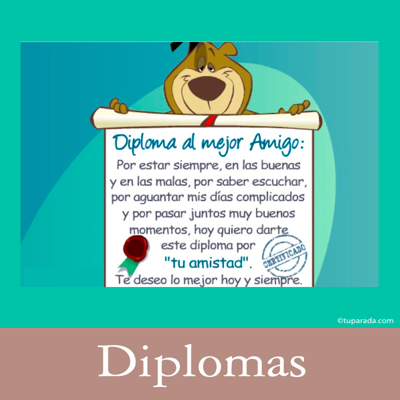 Tarjetas, postales: Diplomas